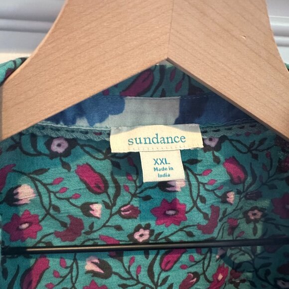 SUNDANCE FLORAL JOY COTTON LONG SLEEVES BUTTON UP XXL - Picture 2 of 3